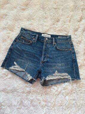 Aritzia Denim Forum Blue Distressed Cutoff Jean Shorts